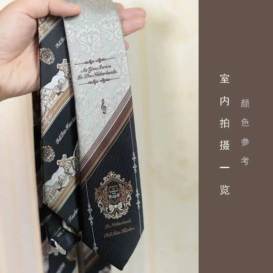 [Lin Yuejun] Hamburger Stropdas JK Dames Uniform Overhemd Klein Veelzijdig Jacquard DK Stropdas Heren Trendy Formeel