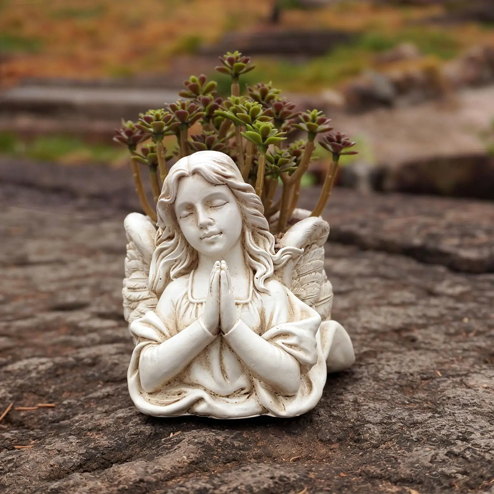 Resin Angel Figure Flower Pot Garden Accessories House Decor Indoor Outdoor Planter for Patio Landscape