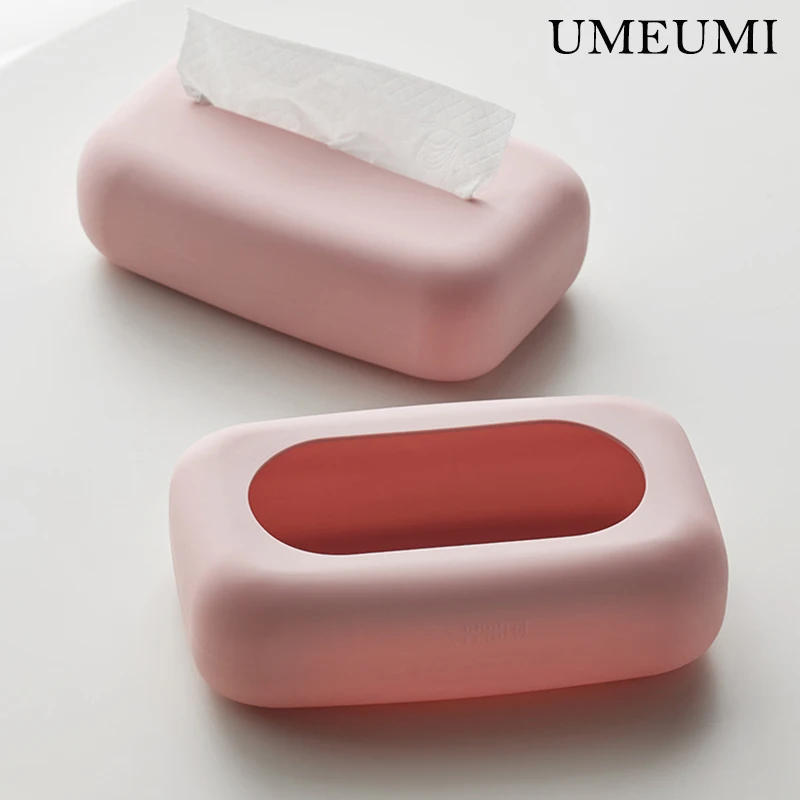 UMEUMI Color Soft Waterproof Designer Tissue Box Cover Silicone Reusable Children Care Wipe Wet Wipe Box Holder Bathroom Kitchen