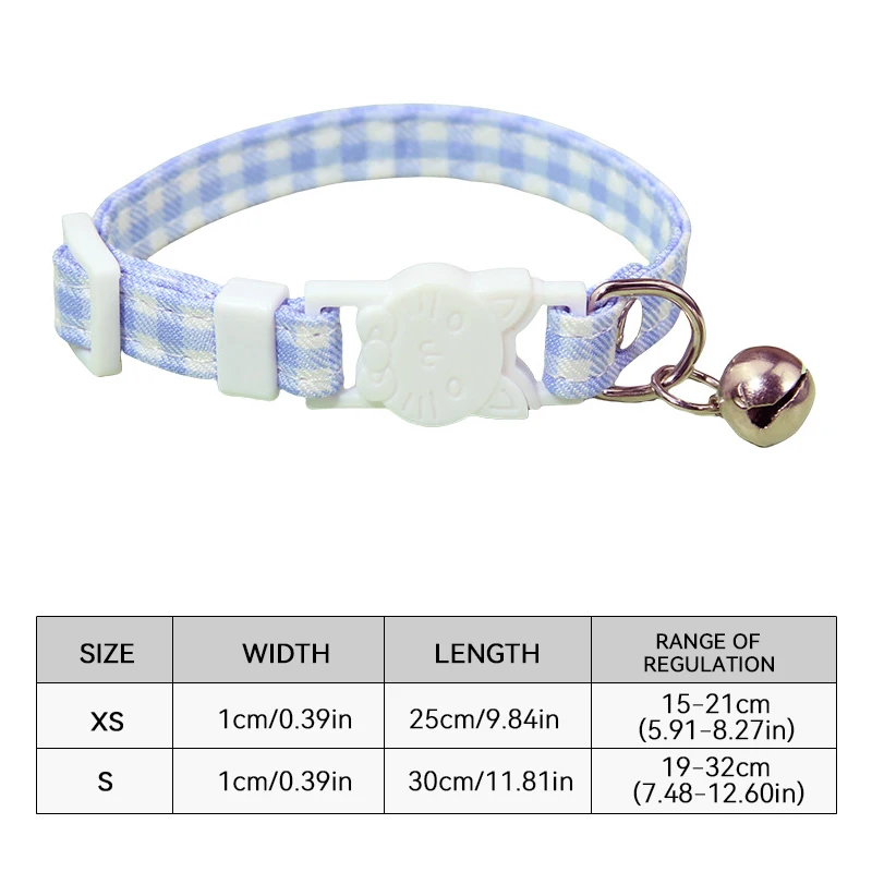 Verstellbares Gitter-Schnallen-Halsband mit Glocke für Katzen: Anti-Erstickungs-Sicherheitskragen und Alltagszubehör für Katzen – Detail 7