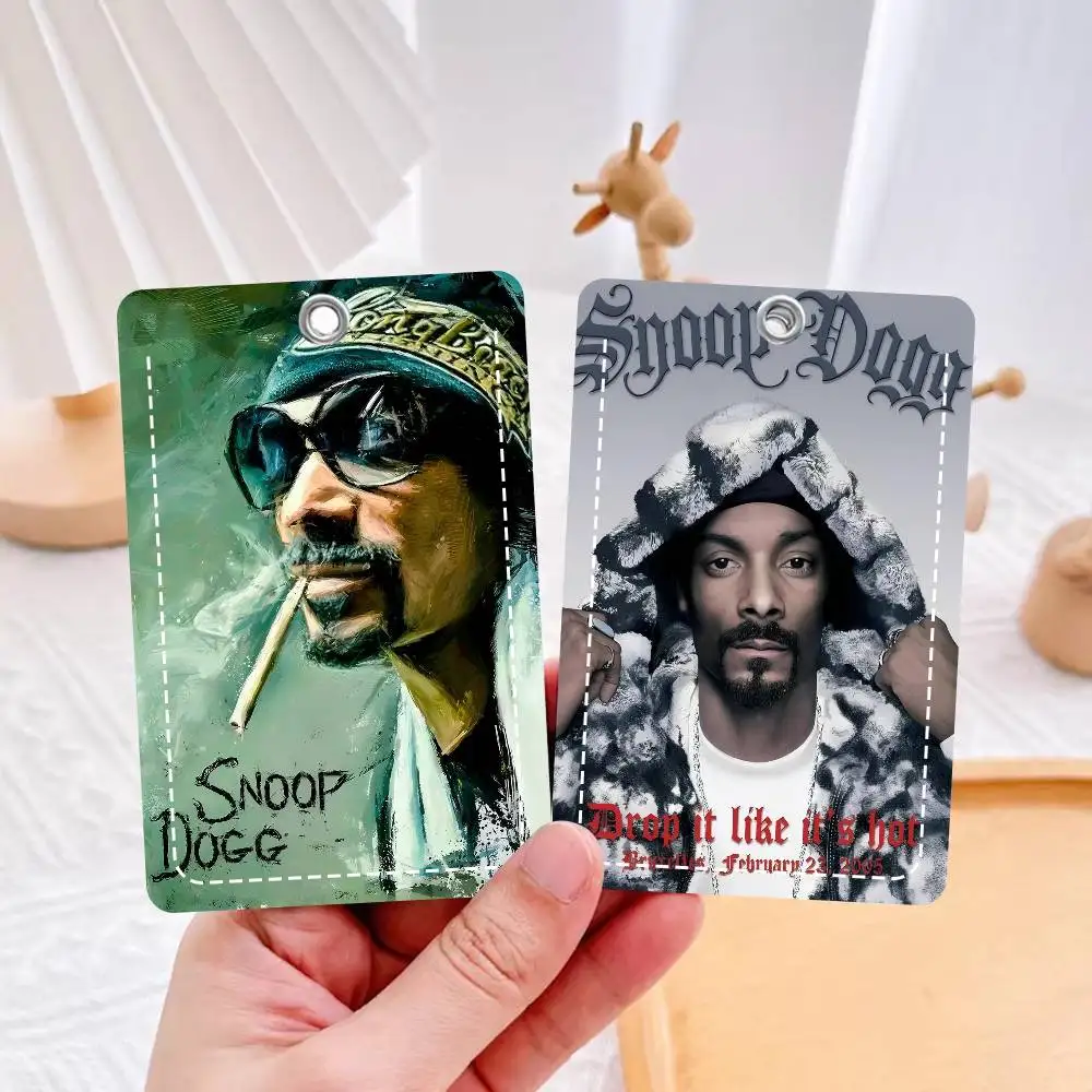 

Кожаный картхолдер-брелок Rappers-Snoop D-Dogg для карт доступа с кольцом для ключей для повседневного использования