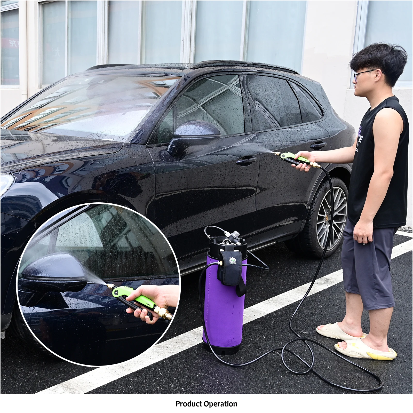 FOSHIO High Pressure Water Sprayer Car Wash Electric Lance 4M Hose Garden Watering Irrigation Sprinkler Window Class Clean Tool