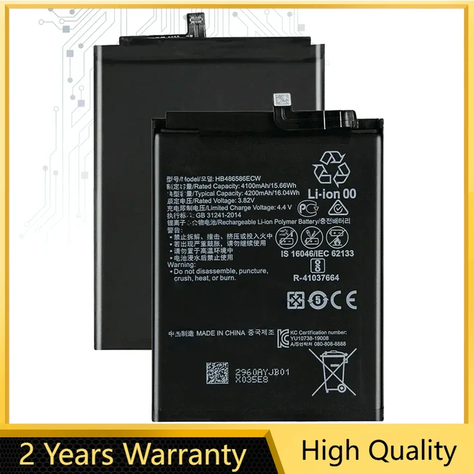 HB486586ECW, 4200mAh, Battery For Huawei Mate 30 Pro,Mate30 Pro, 30Pro, Nova 6, 6SE, Nova6, for Honor VIewor 30M V30M, + Tools