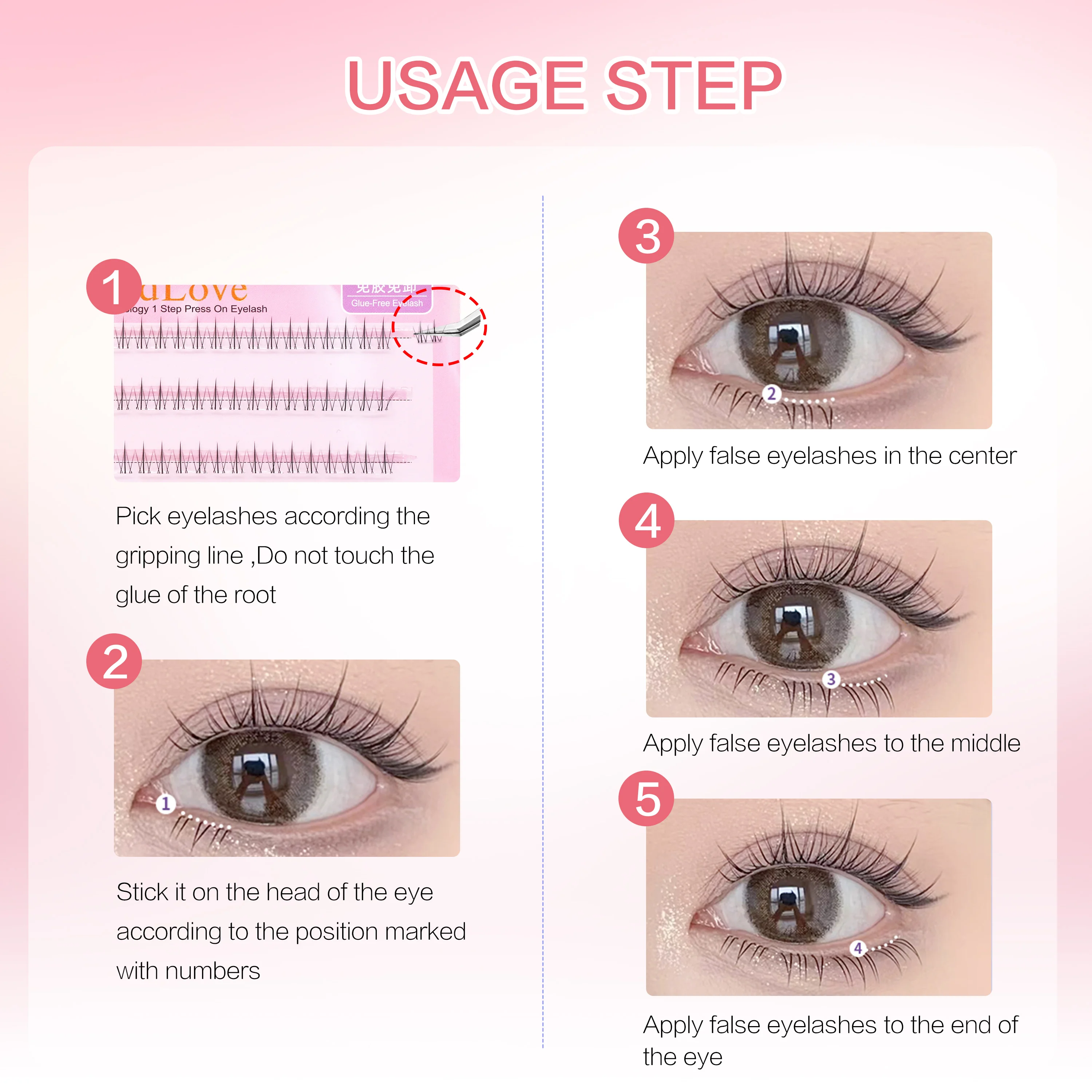 Findlove pré colado cílios inferiores sem cola precisa de extensão de cílios conjunto natural reutilizável inferior lash auto adesivo cílios postiços
