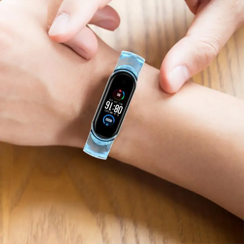 1pc Sunlight Color Change Is Suitable For Xiaomi Mi Band 7 Light-changing Strap 4/3 Transparent TPU Xiaomi Mi Band Wristband