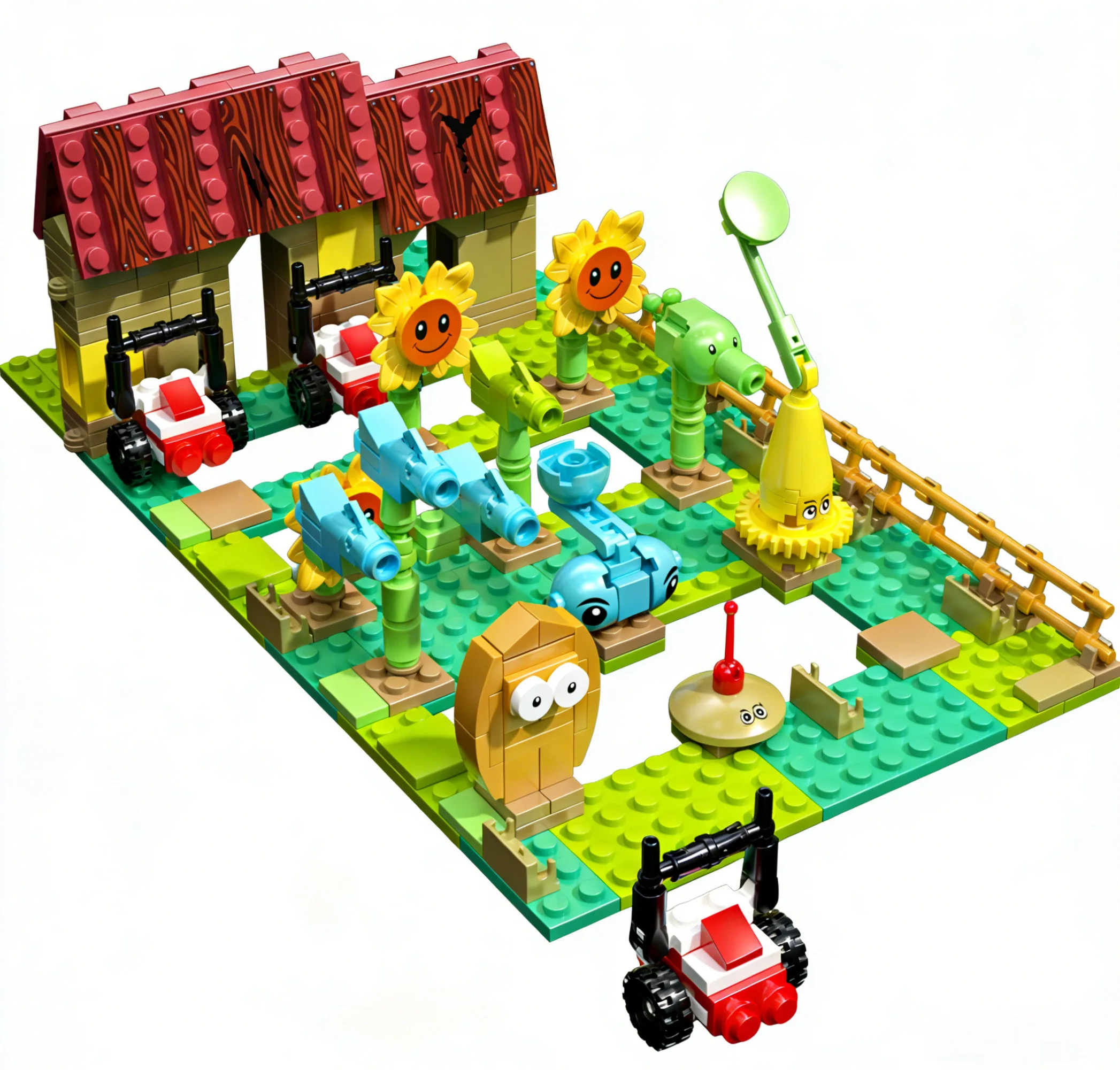 Model Kit Vs Figure - ตัวต่อพลาสติก Plants vs. Zombies ชุดต่อโมเดลทะเลและท้องฟ้า พร้อมฟิกเกอร์
