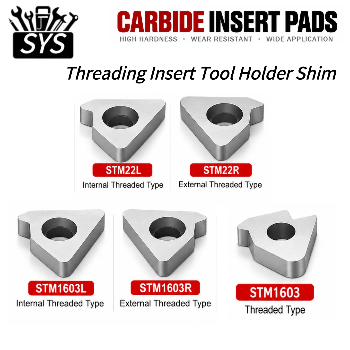 10pcs Threading Insert Tool Holder Shim STM1603R STM1603L STM1603 STM22R STM22L Carbide Gaskets Wear-Resistant CNC Turning Tool
