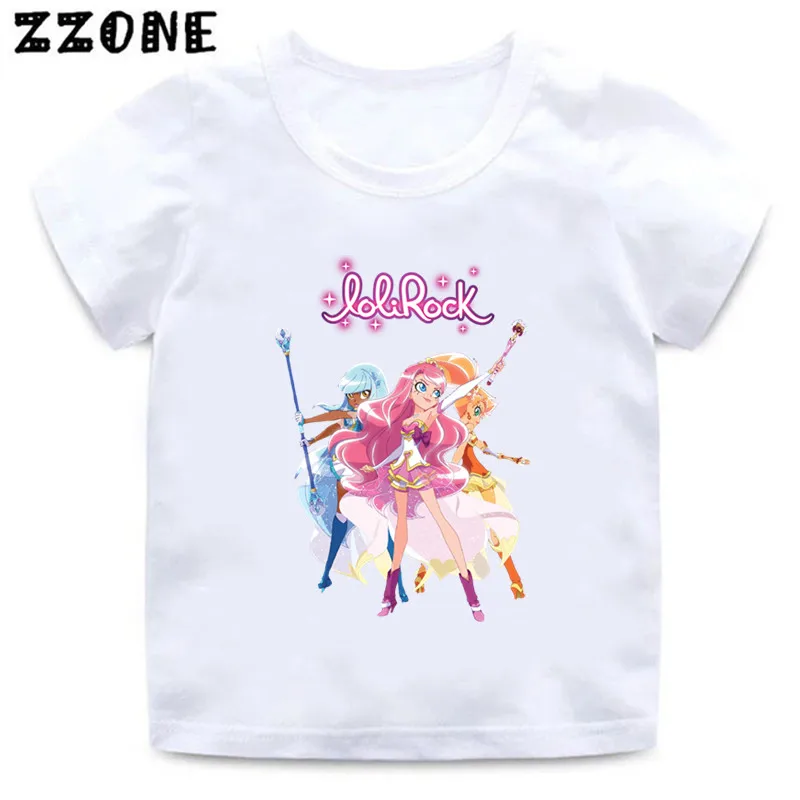 LoliRock Magical Girl Print Cartoon Kids T-shirt Cute Baby Girls Clothes Boys Tops New Summer Children Short Sleeve T shirt