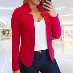 Women Fashion Long Sleeve Cardigan Casual Suit Jacket Spring Female Top Autumn Professional Wear Korean Coat S-5XL