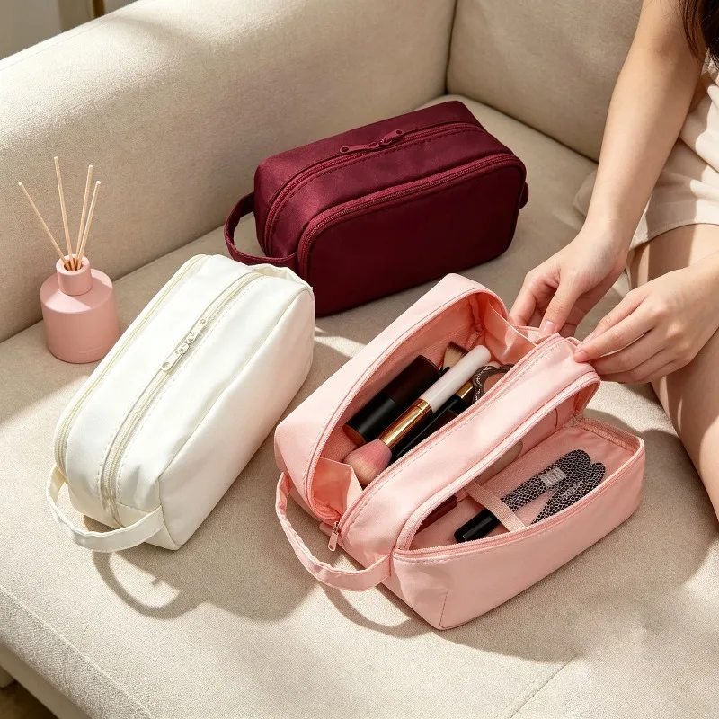 Multi Layer Partition Cosmetic Bag Waterproof Handheld Travel Toiletry Pouch Large Capacity Makeup Storage Bag