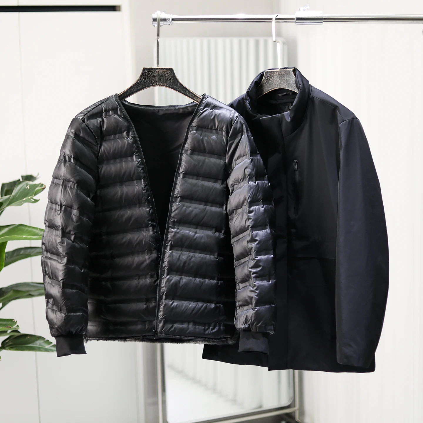 

Съемная утепленная мужская зимняя куртка-пуховик с воротником-стойкой, 90% белый пух, для повседневной носки