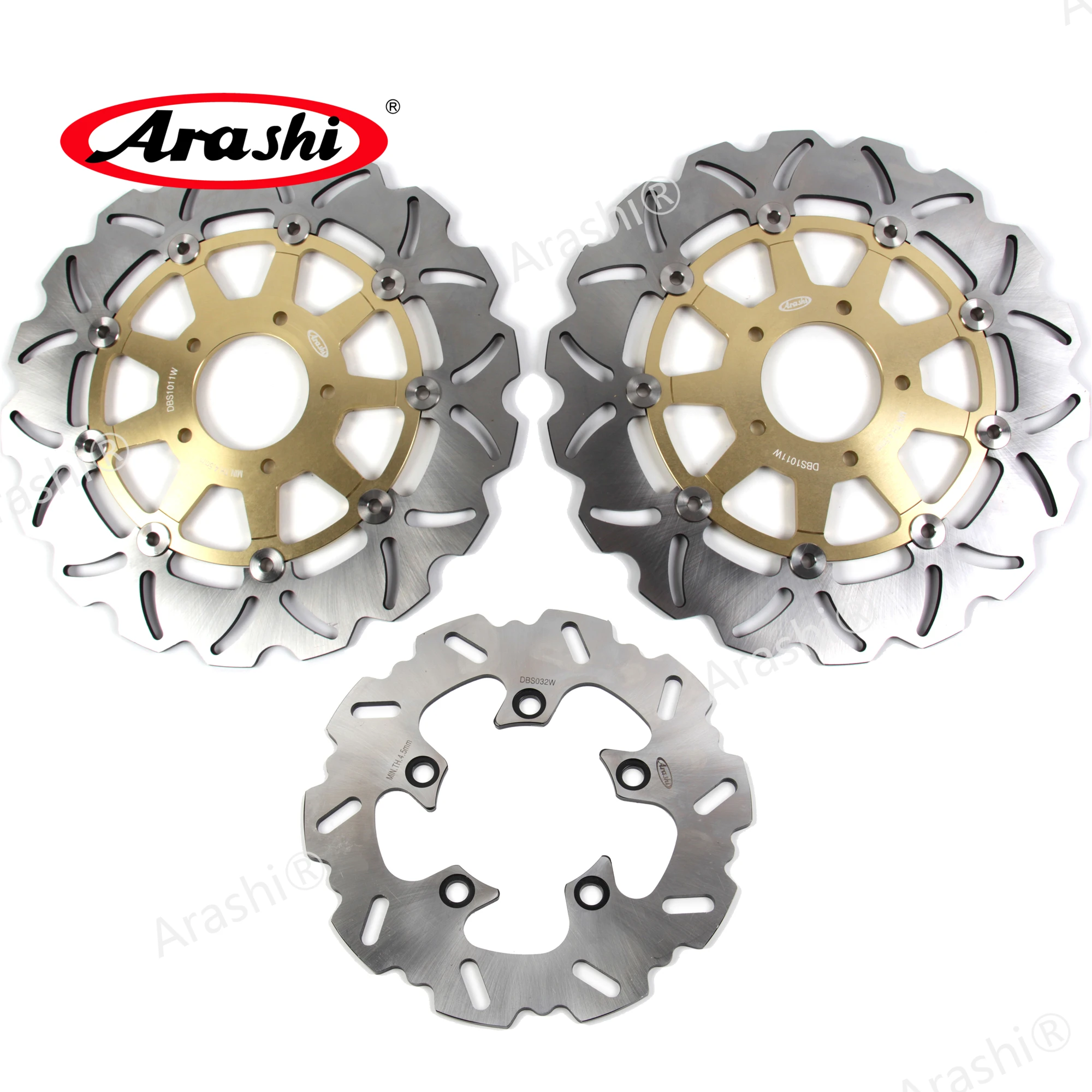 Arashi 1 Set CNC Floating Front Rear Brake Disc Rotor For SUZUZKI SV1000 SV1000S SV1000 SV-1000 S 2003 2004 2005 2006 2007