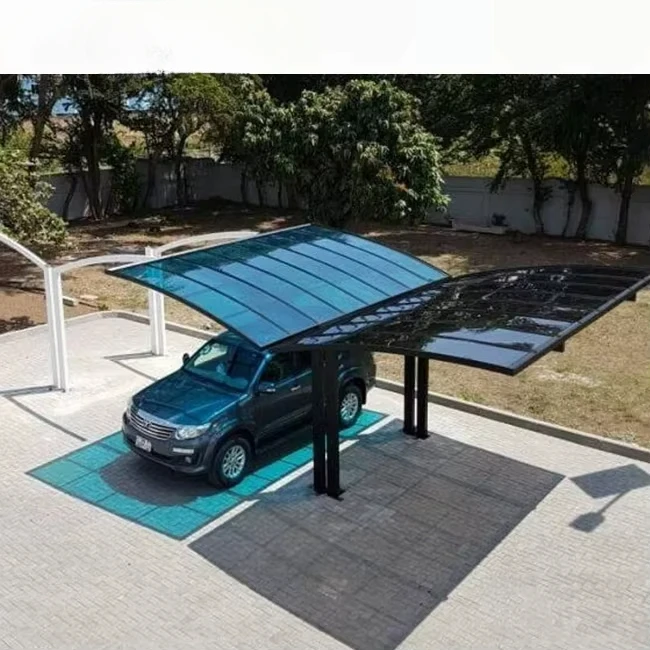 High Quality modern Outdoor Park Metal Garage  Cover Shade Shed Polycarbonate Roof Aluminum Heavy  Carport For Car Parking