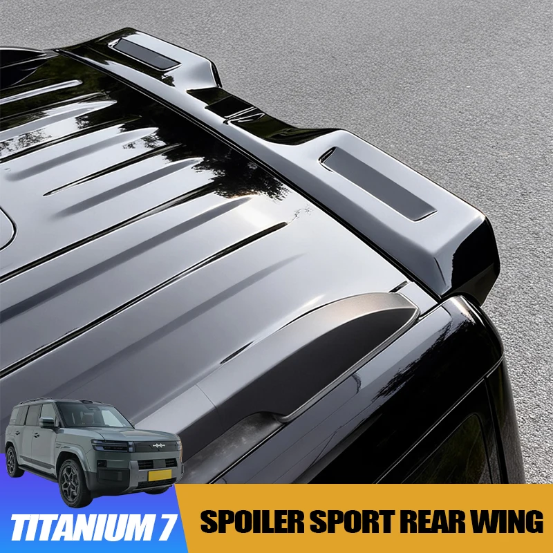 Spoiler Sport Rear Wing for BYD Leopard 7 Titanium 7 ABS Black Warrior Painted No - Drill Install Tailored Car Mod Accessory