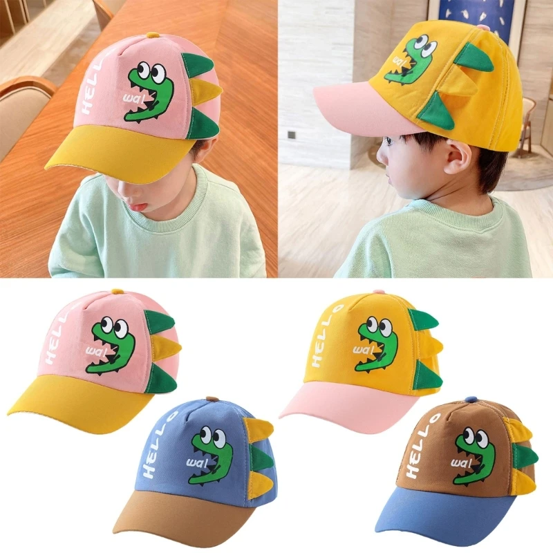 2023 New Summer Kids 3D Dinosaur Baseball Cap Baby Boy Girl Sun Protective Panama Hat for 1 2 3 4 Years Old Children Accessories