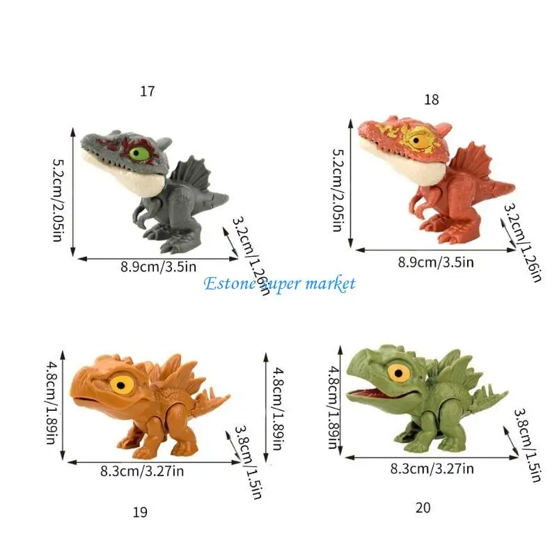 090B Finger Biting Dinosaur Model Figuur Joint Dinosaur voor Toddler Role Play Finger Puppet On Model Familie Activiteit