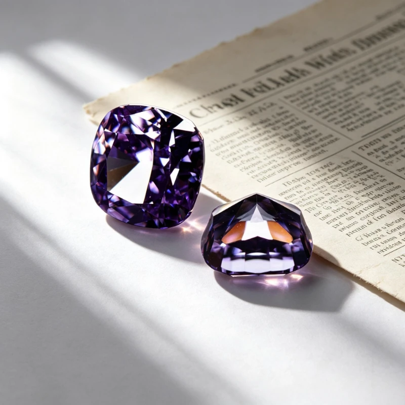 Cubic Zirconia Square Cushion Shape Purple Color Crushed Ice Cut High Carbon Diamond 5A+ Quality CZ 4K Cutting 2