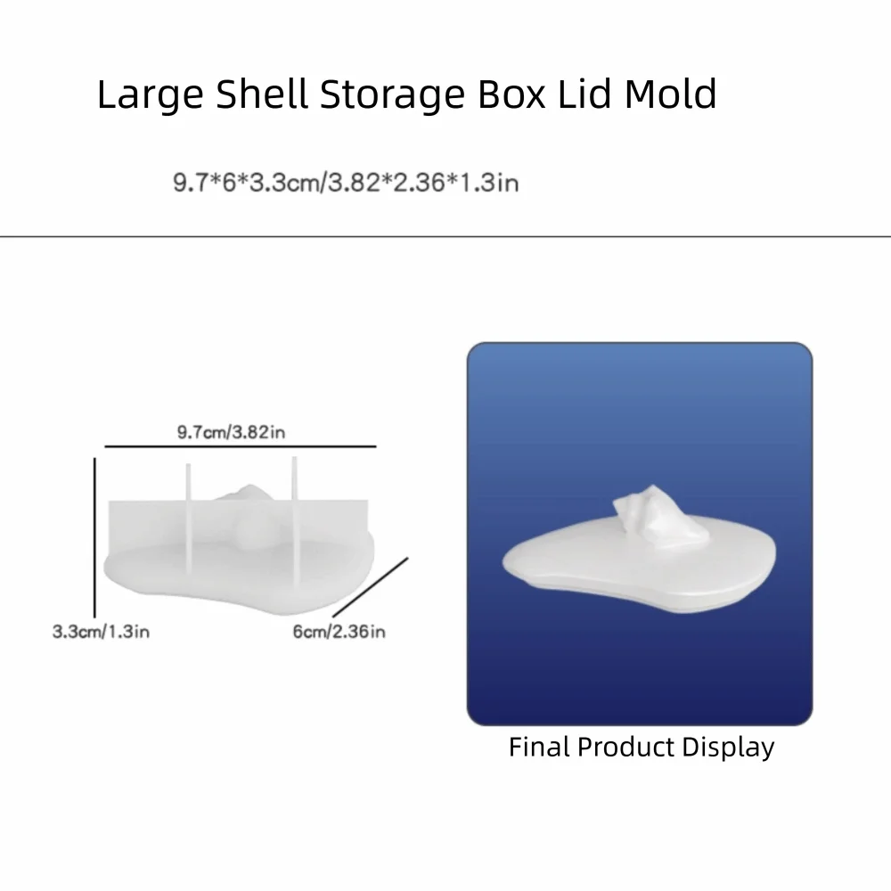 Silicone Mold Seashell Storage Container Mold Non-Stick Heat Resistant Plaster Silicone Mold Open Cavity Reusable Baking Mold