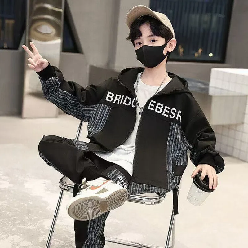 2025 New Autumn Baby Girl Boy Clothes Set Children Boy Sports Letter Printing Jacket Top and Pants 2Piece Suit Kid Tracksuit