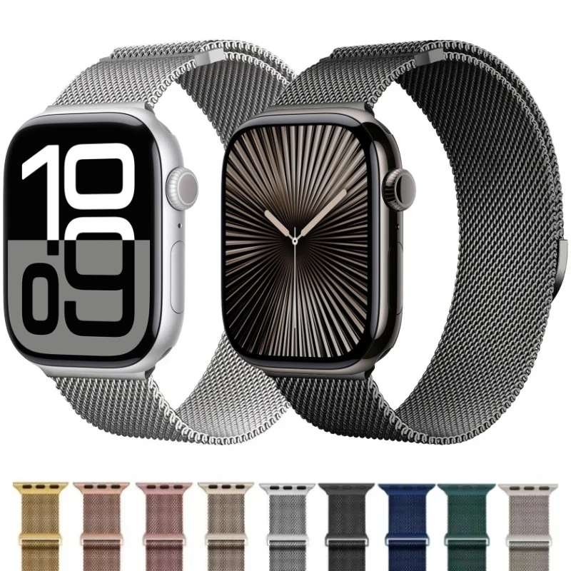 Metal Strap For Apple Watch Ultra 2 49mm 10 9 8 7 46mm 42mm 45mm 41mm Milanese Breathable Wristband iWatch 6 5 SE 44mm 40mm Band