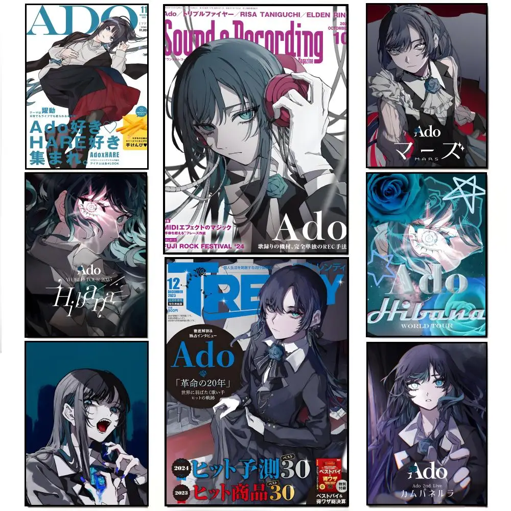 Japanese Virtual Anime Singer A-Ado Poster Poster HD  Waterproof Wall Sticker Bar Living Room Decor Gift