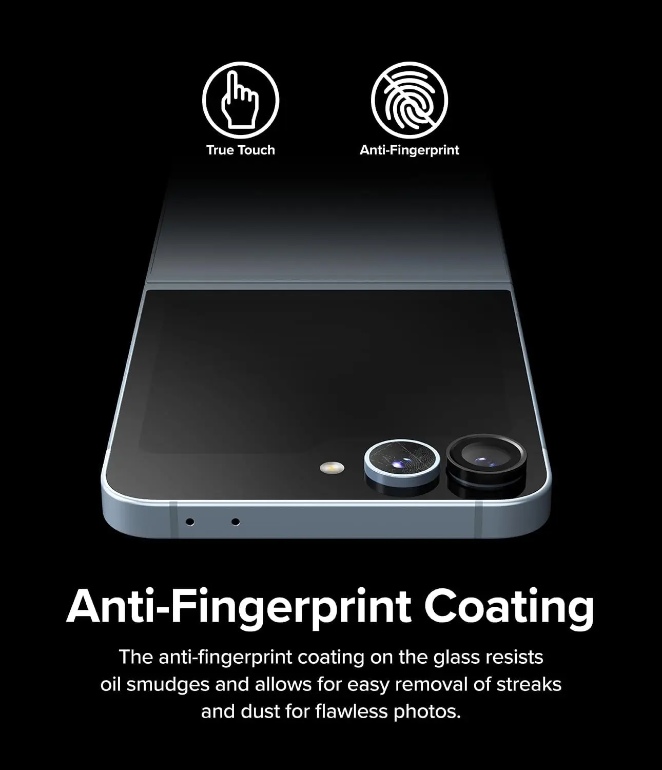2Pcs Camera Metal Ring Protector For Samsung Z Flip 4 5 6 Lens Film Back Tempered Glass
