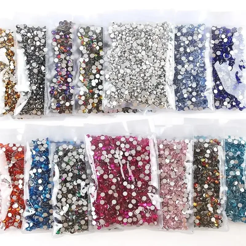 SS6 SS10 SS16 SS20 SS30 Flat Back Rhinestones Strass Crystal Glass  Glitter  Rhinestone Diamond Gems for Nail Art Decorations