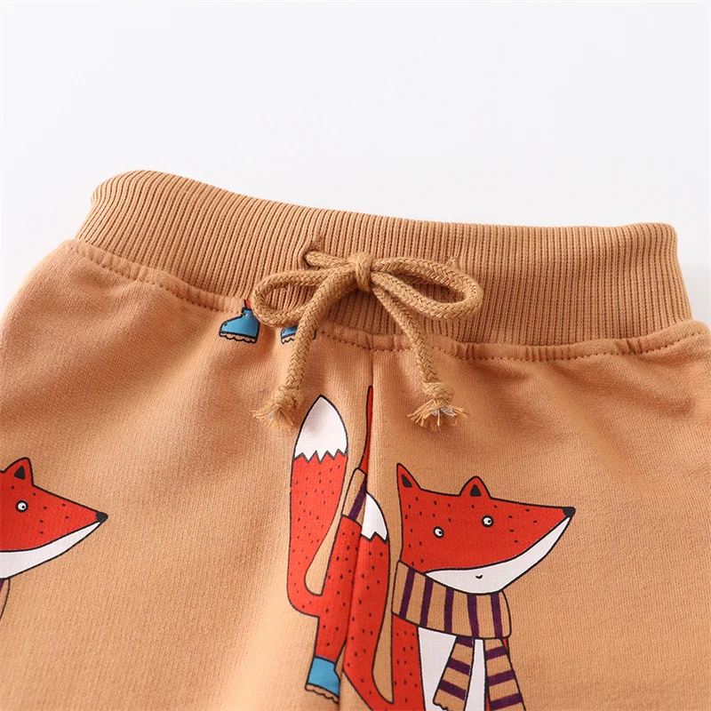 Jumping Meters Foxes Children\'s Animals Print Boys Girls Sweatpants Autumn Spring Baby Trousers Pants Sport Harm Kids Lose Pant