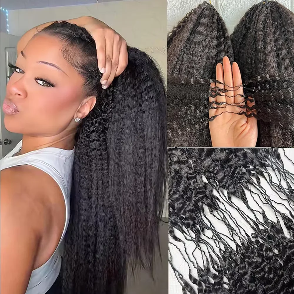 60g Birmees Kinky Curly Crochet Haar Knots Feather Crochet Haar Extensions Onzichtbare Knotless Kinky Curly Vlecht Haar - afbeelding 1