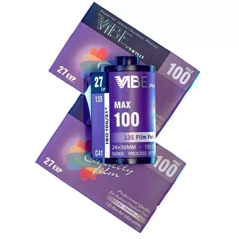 

Original 27 VIBE MAX DecarBurized C41 Film Rolls ISO100 135 Color Film Applicable For Kodak Film Camera (Expiry Date: 6.2025)