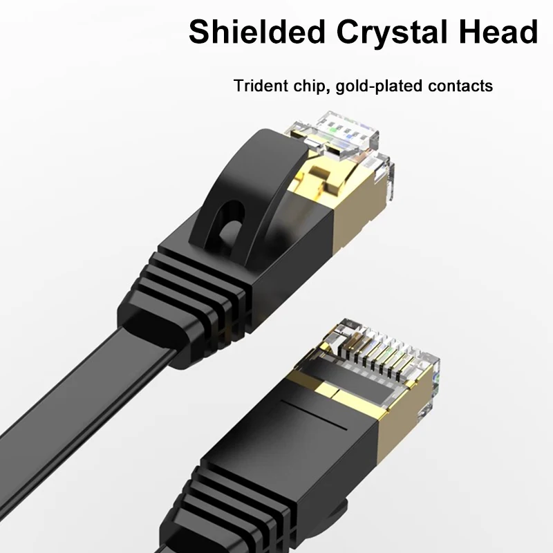 OMAY CAT7 Ethernet Cable Flat Lan 0.2m 0.3m RJ45 Network Cable shield Lan Cable UTP flat for patch panel rj45 for Modem Router