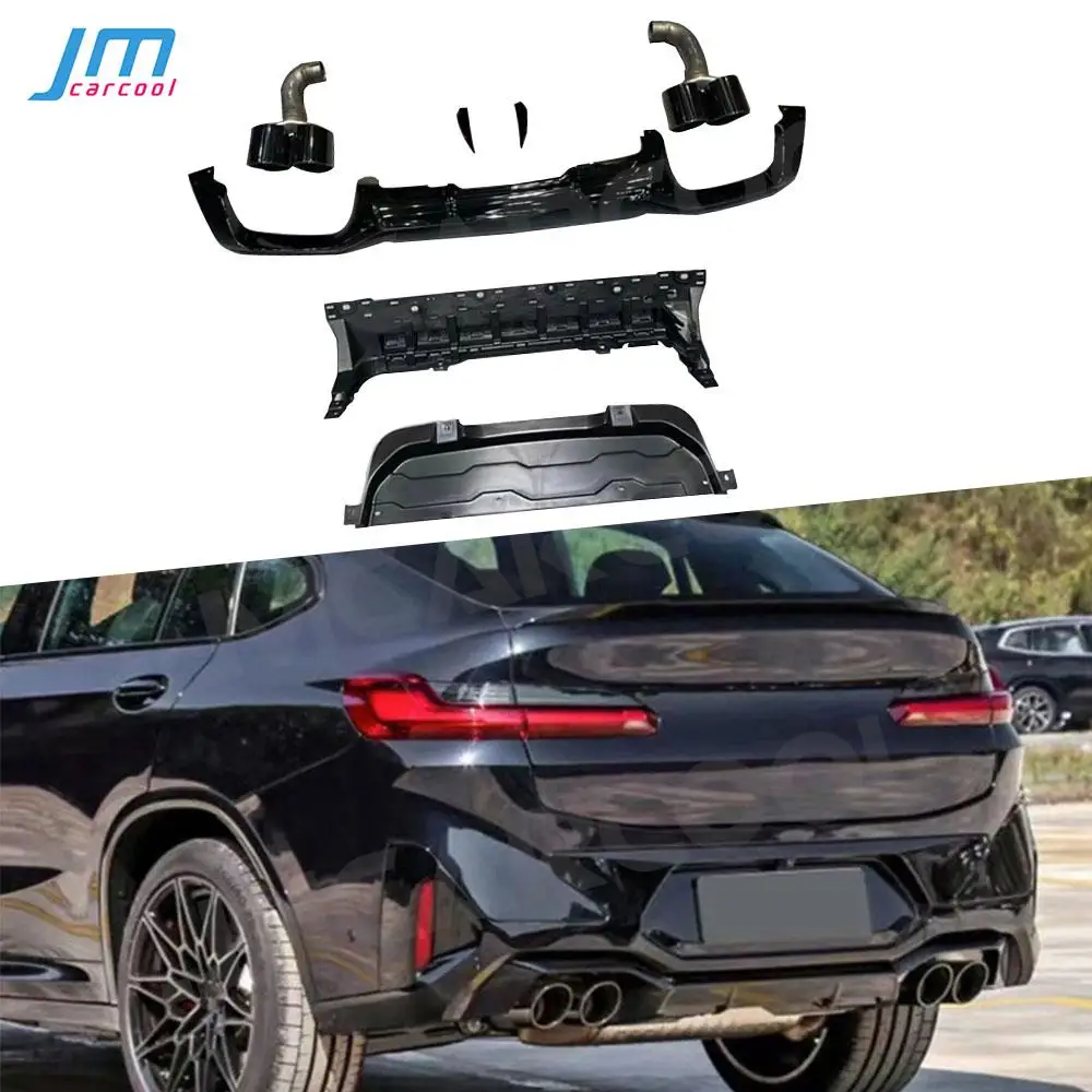 

ABS Rear Bumper Diffuser For BMW X4 G02 M Sport 2022+ With Stain Steel Exhaust Tips Rear Lip Spoiler Bumper Extension