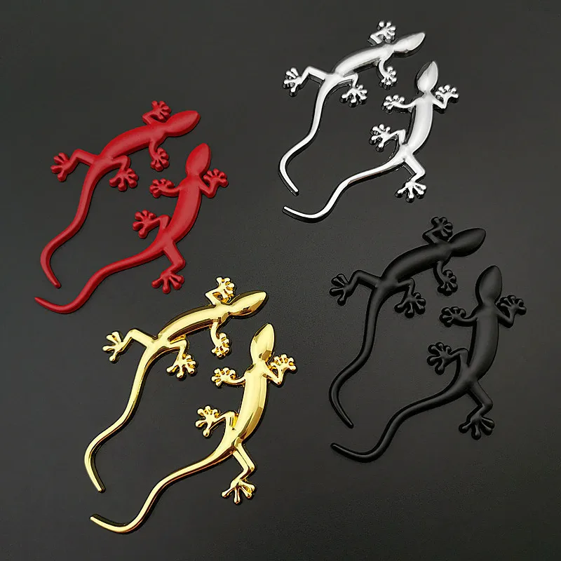 High-quality Modification Metal 3D Stickers with Gecko Elements Body Decoration Scratches Car Personalized Accessories