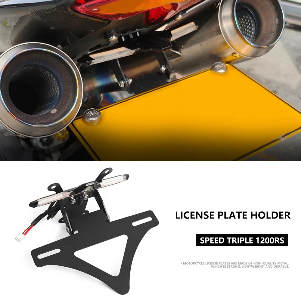 

Motorcycle Tail Tidy License Plate Holder Frame Holder Bracket Turn Signal Light Fit For Speed Triple 1200 RS 1200RS 2021-2024