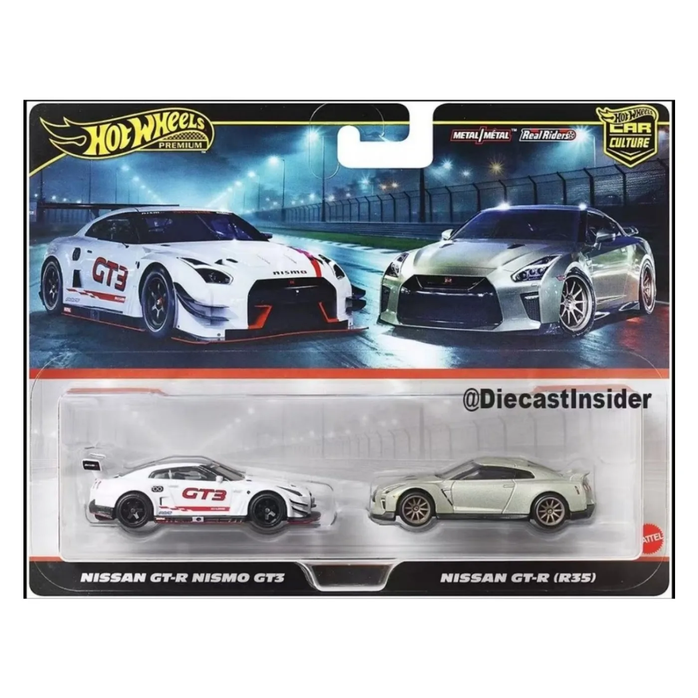 HBL96 CASE T Original Hot Wheels Premium 1/64 Car Culture 2-PACK NISSAN GT-R Metal Model Cars Diecast 1:64 Hotwheels Gift