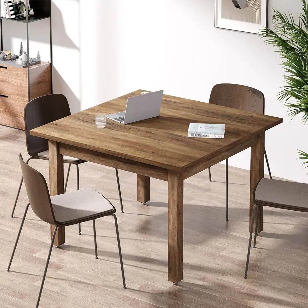 

39.4-Inch Square Conerence Table or 4 People, Small Wooden Meeting Room Table with Solid Wood Legs and Thicken Tabletop or Coner