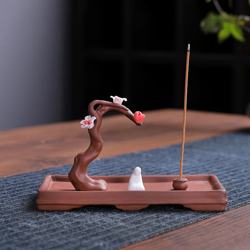 

Purple Clay Plum Blossom Holder Sandalwood Agarwood Incense Stick Creative Home Decor Piece Wholesale