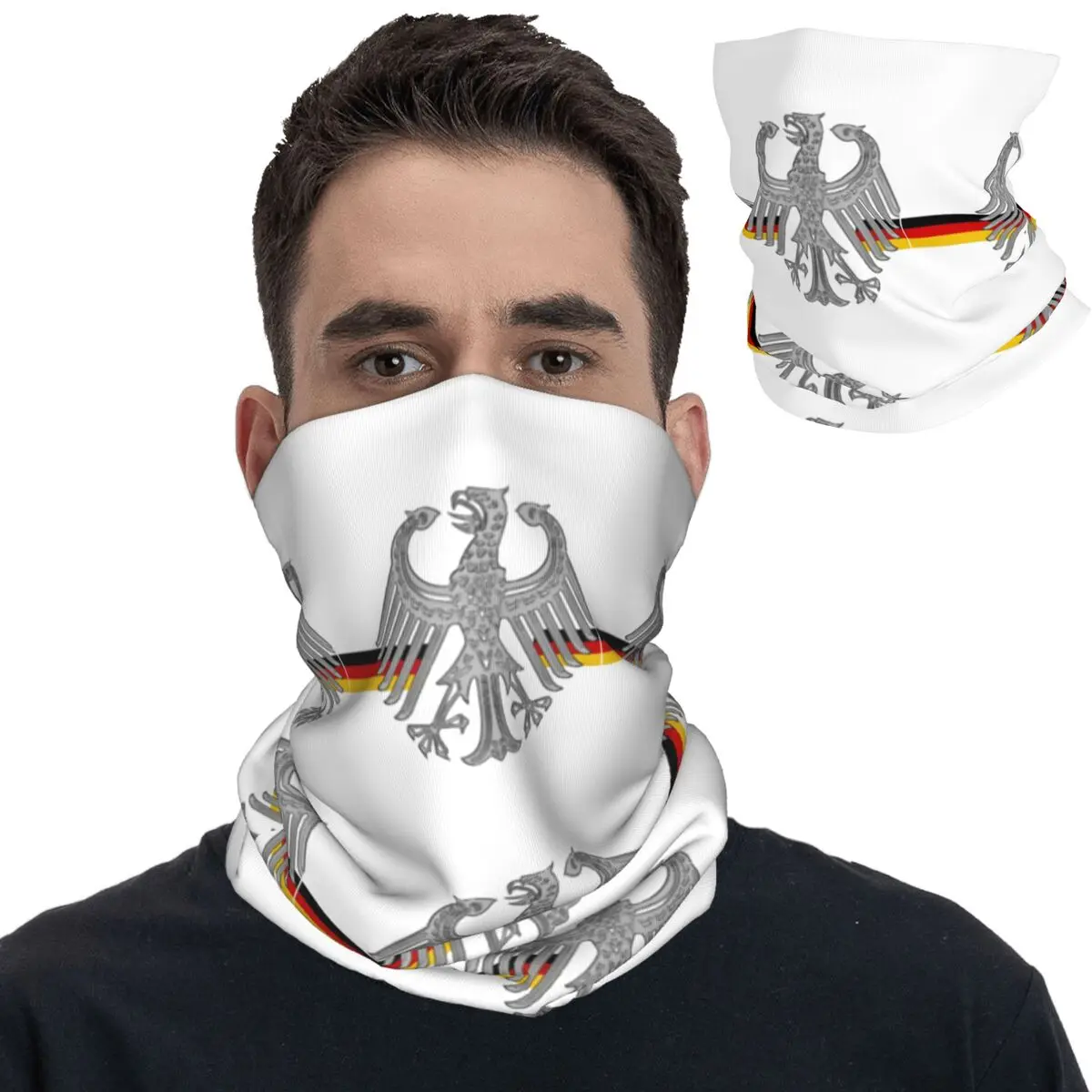 German Eagle With German Flag Ribbon 1949 Bandana Neck Cover Magic Scarf Multifunctional Headband Outdoor Sports Unisex Adult