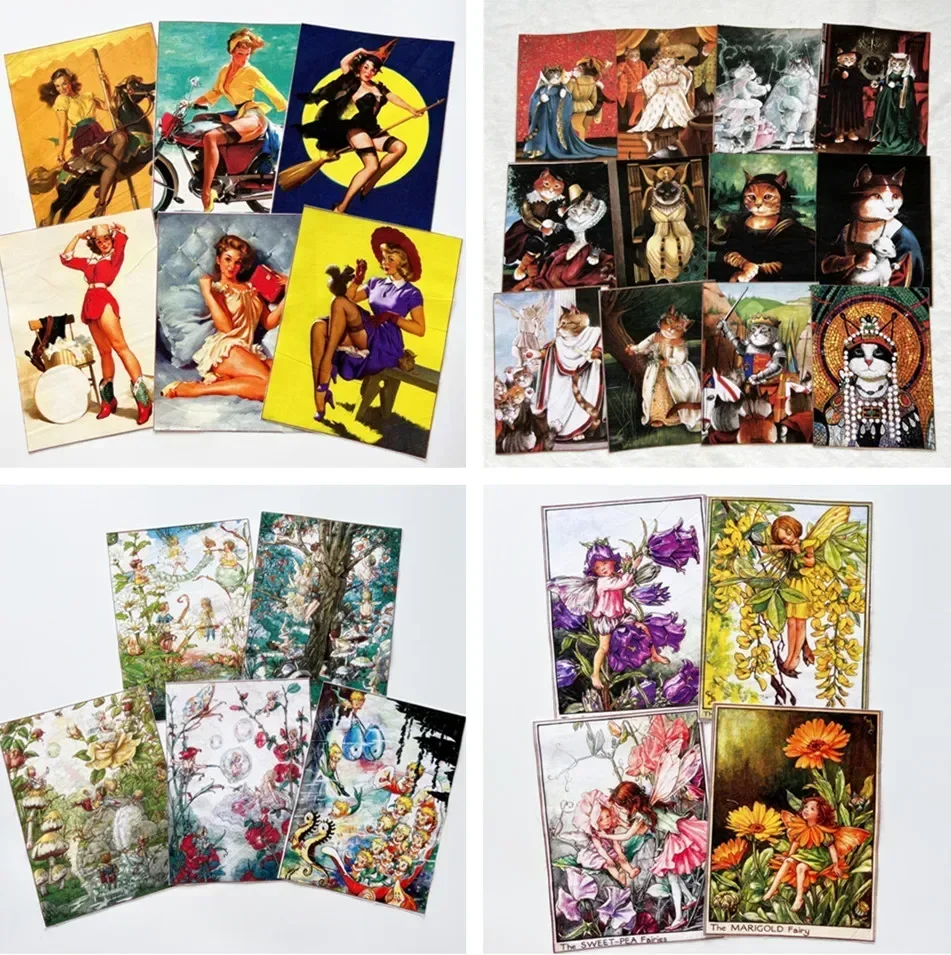 1pcs15x20cm  Retro fairy fairy sexy woman Patchwork Cotton Canvas  positioning fabric DIY Sewing Material Cloth Hand Embroidery