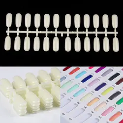 Nail Display Tips Natural Color Design Display Book Flat-Back Oval False Nail Art Tips Fake Acrylic Nail Tips for Practice