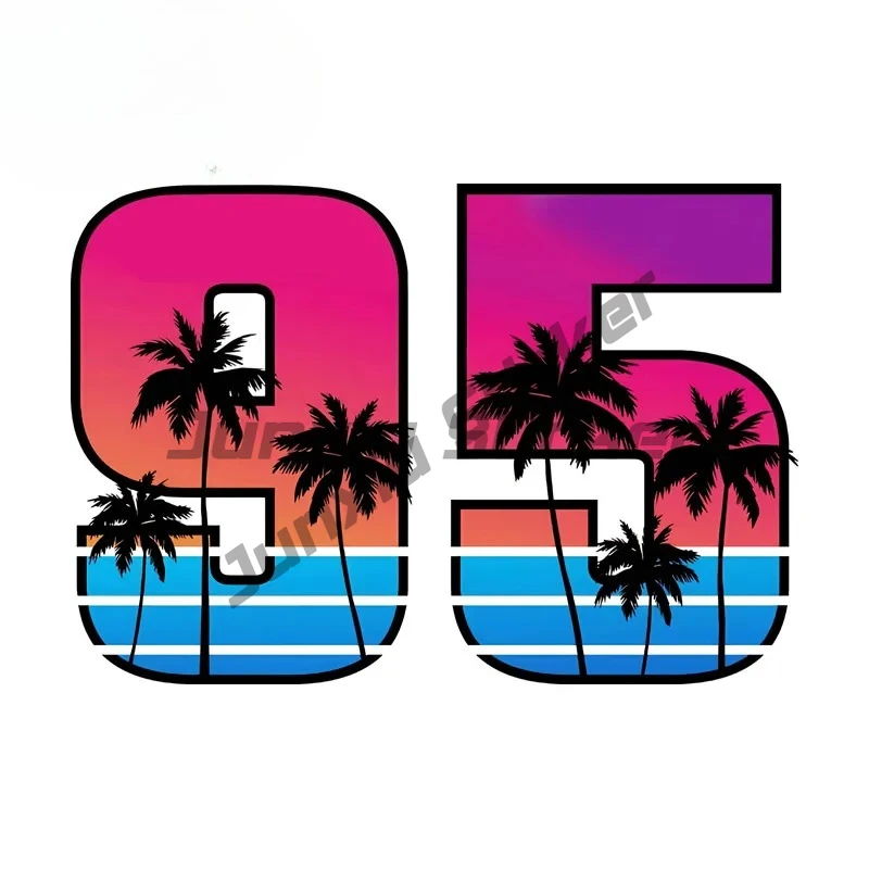

Hawaii Beach Numbers Car Stickers Waterproof Laptop Motorcycle Vehicle JDM Decal Occlusion Scratch Custom Printing