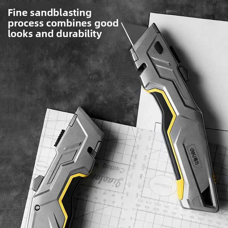 Industrial grade art knife heavy-duty all steel thickened,with built-in blades and rubber coated handle,durable and long-lasting