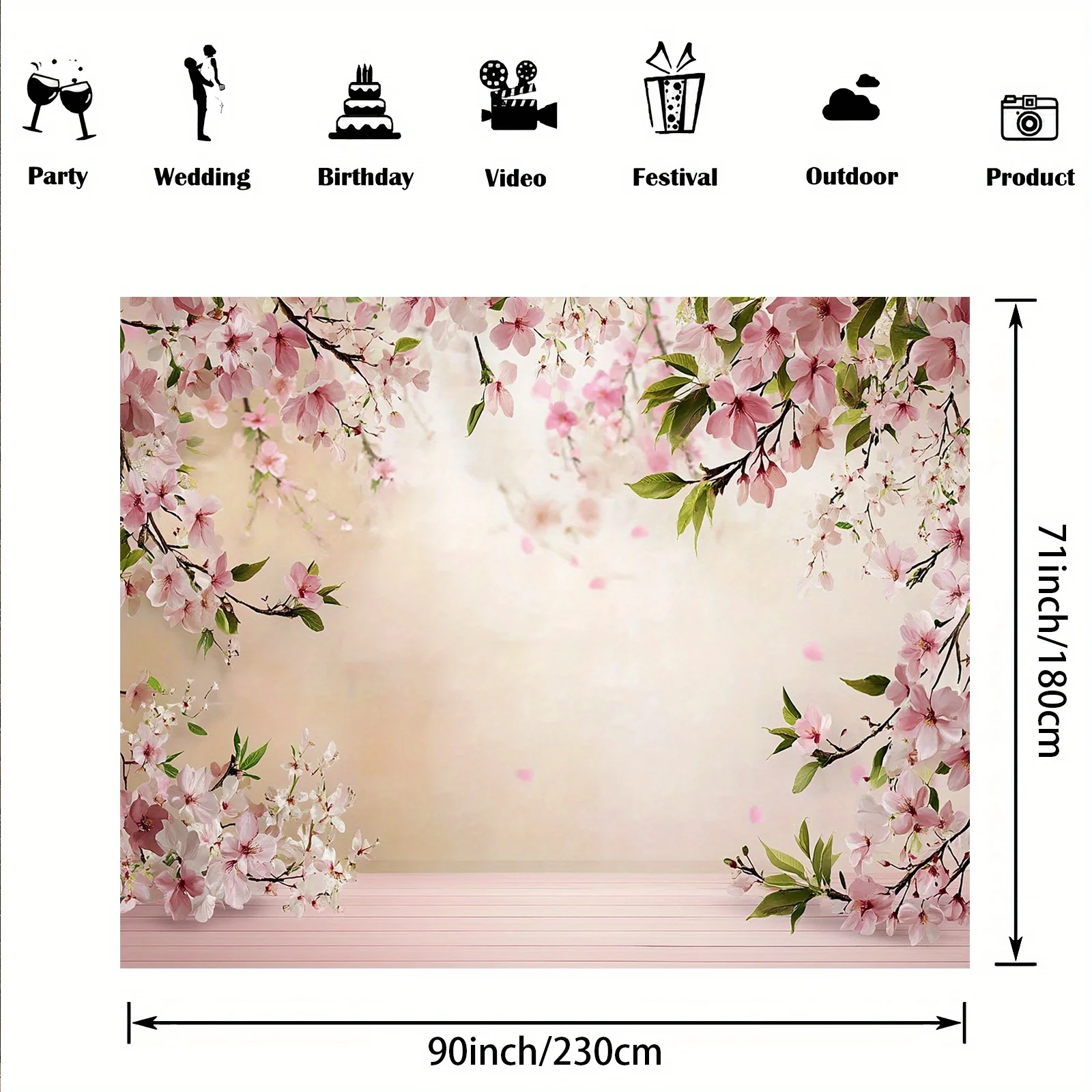 Açık kiraz çiçeği desenli yumu - Photography Lighting Background incelemesi ve fiyatı