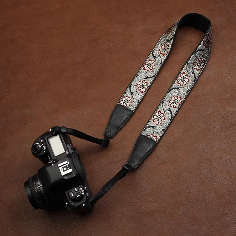 Universal Cotton Woven Embroidered Style Camera Strap Digital SLR Camera Neck Strap Micro Single Photography Shoulder Strap