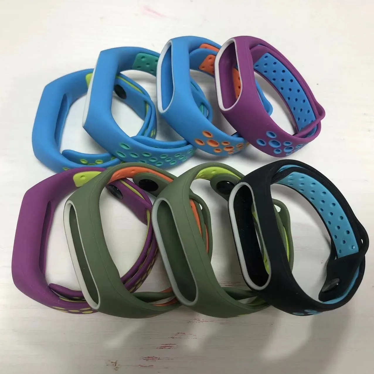 Miband 2 Strap Colorful Silicone Mi Band 2 Smart Band Accessories Wrist Strap Dual Color Replacement for Xiaomi Mi Band 2