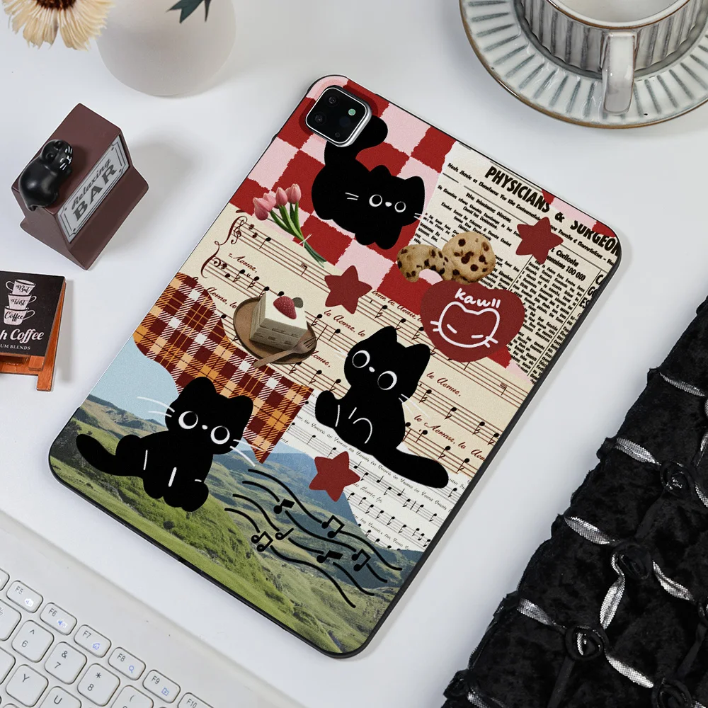 Frosted Tablet Case for Samsung Galaxy Tab S8 S9 S10 S11 Ultra S7 Plus A7 A8 A9 Cover Retro Collage Feel Cute Healing Aesthetic