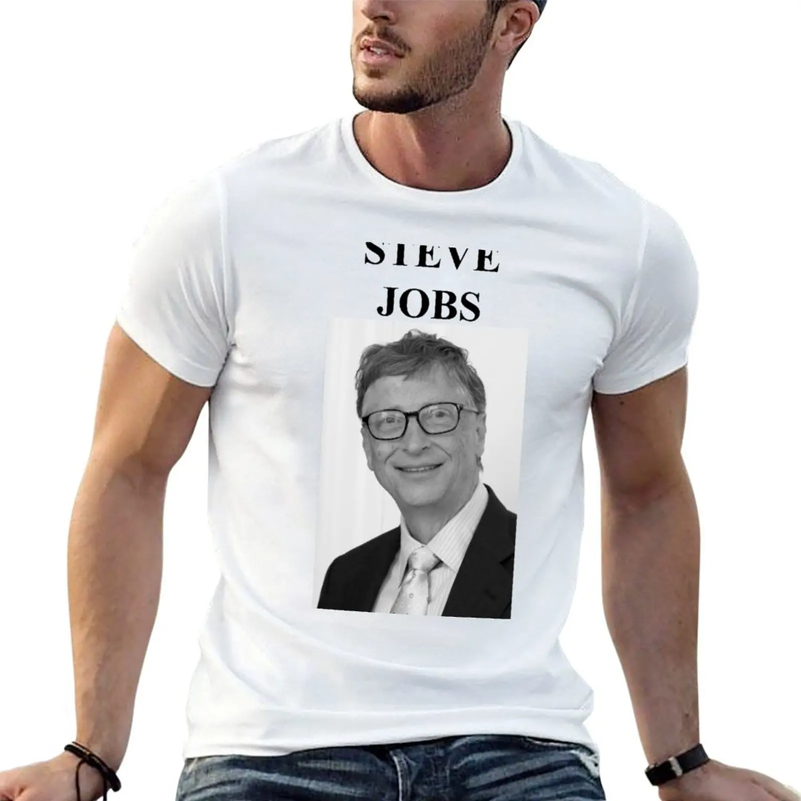 

Bill Jobs... or Steve Gates T-Shirt man t shirts for men casual man t shirt summer man t shirt heavy cotton T-Shirt