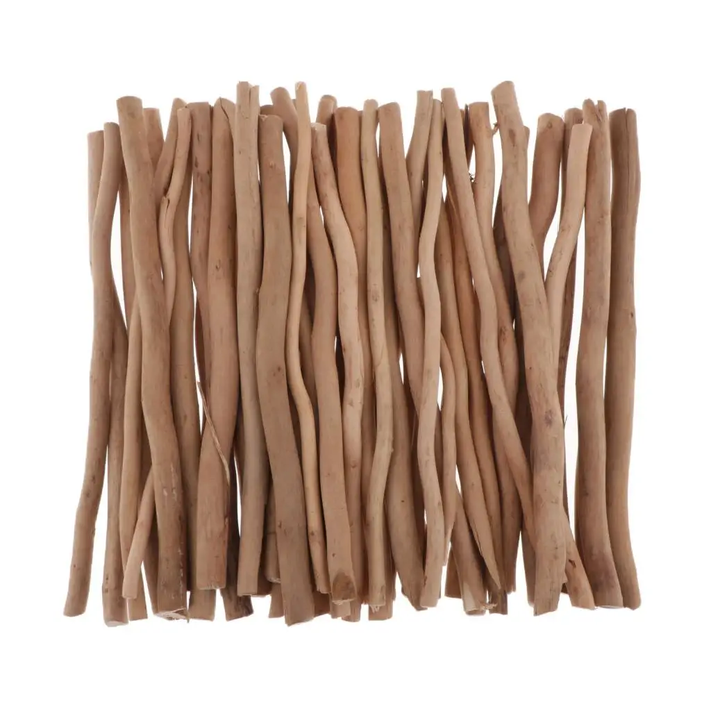 50Pcs Natural Wood Rustic Rods DIY Wood Creative Art Woodworking Material