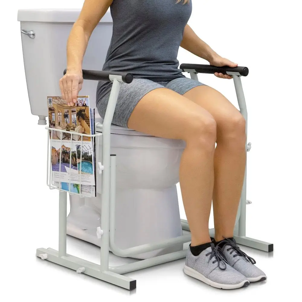 

Поручень для туалета с ручками, опорная рама для унитаза с ручками для пожилых людей, поручень-опора для пожилых, инвалидов и людей с ограниченными возможностями