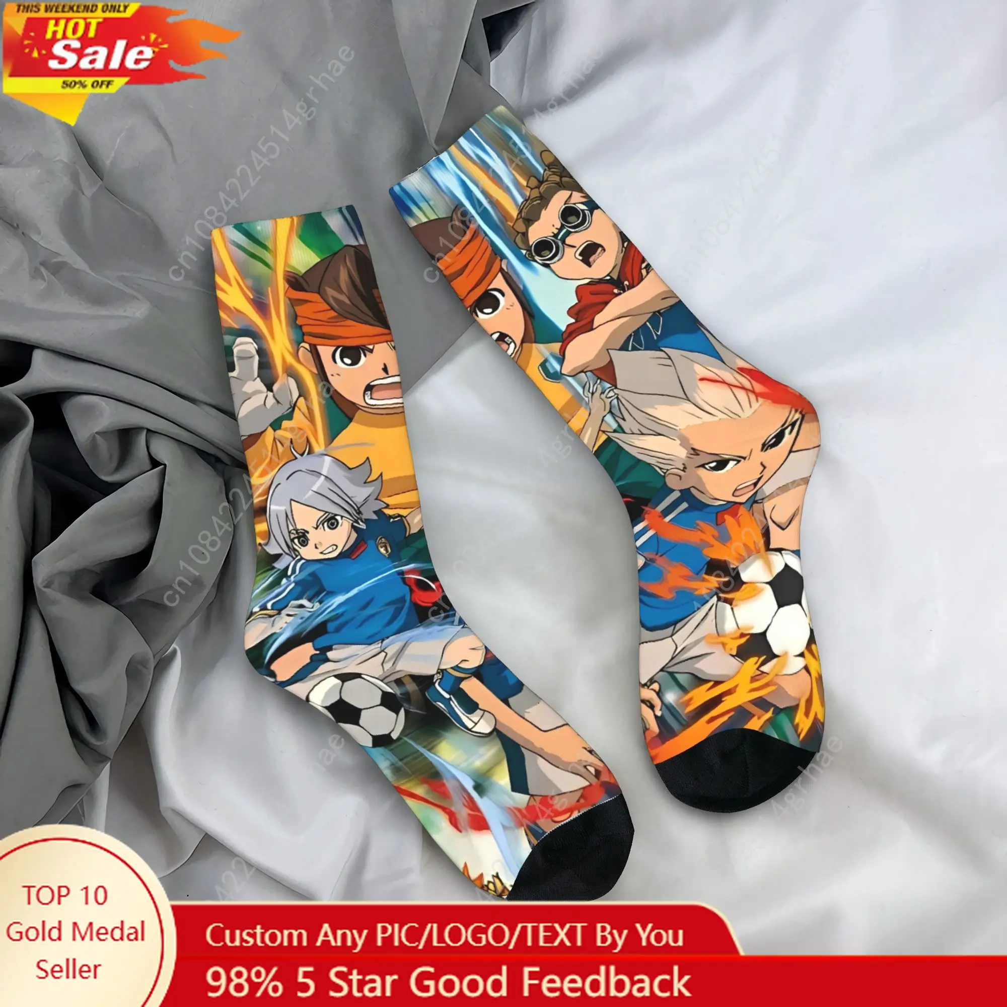 

Inazuma Eleven Axel Blaz gouenji Stockings Fashion Socks Men Medium Soft Socks Spring Outdoor Sports Graphic Non Slip